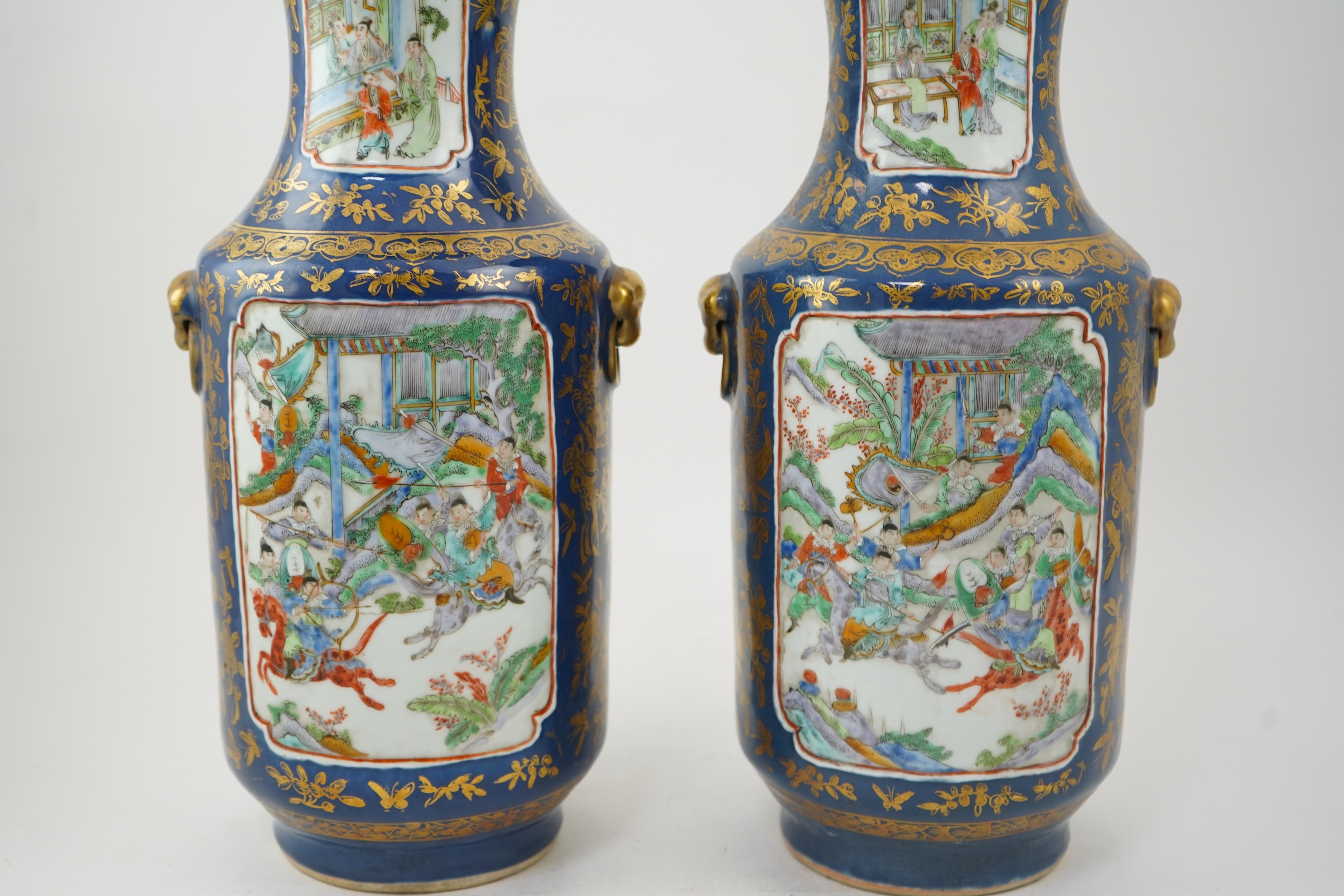 A pair of Chinese ‘warriors’ vases, early 20th century